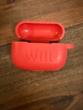 Airpod Case, Silicone, Red, "WILL"